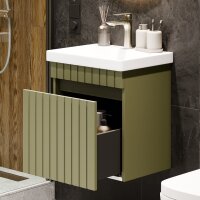 Waschtisch 50cm mit Schublade Mintgrün matt