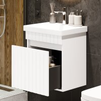 Waschtisch 50cm mit Schublade weiß matt