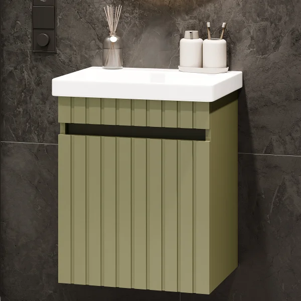 COSMIA Waschtisch 50 cm mit Tür Mintgrün matt