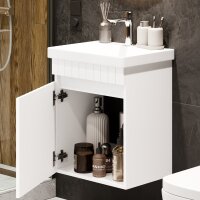 Waschtisch 50cm mit Tür weiß matt