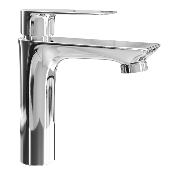 Single lever mixer faucet for sink - chrome, 17 cm height