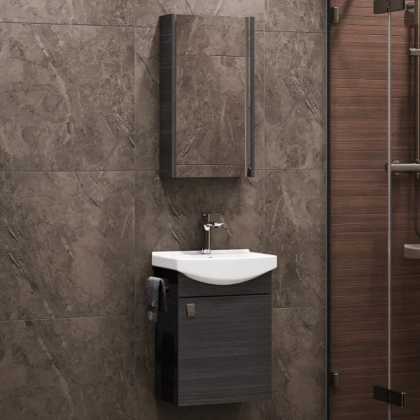 Badmöbel-Set mit Spiegelschrank 45cm (Anthrazit)