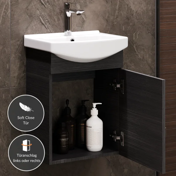 Bathroom furniture set with mirror 45cm (anthracite)