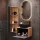 Meuble sous-vasque Astra 60 cm chêne doré / anthracite avec meuble latéral chêne doré / anthracite