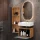 Meuble sous-vasque Astra 60 cm chêne doré / anthracite avec meuble latéral chêne doré / anthracite