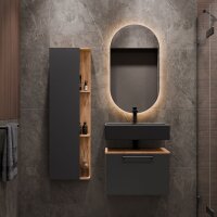 Waschtischunterschrank Astra 60 cm gold eiche / anthrazit...