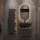 Mobile sottolavabo Astra 60 cm rovere dorato / antracite con specchio (con LED) e mobile laterale rovere dorato / antracite