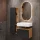 Mobile sottolavabo Astra 60 cm rovere dorato / antracite con specchio (con LED) e mobile laterale rovere dorato / antracite