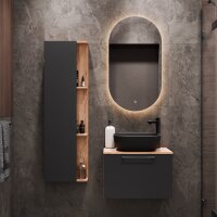 Waschtischunterschrank Astra 60 cm gold eiche / anthrazit...