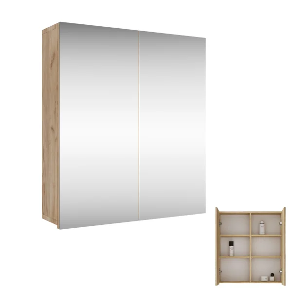 Spiegelschrank Merkur ohne Leuchte - gold eiche, 60 cm