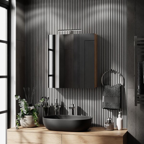 Spiegelschrank Merkur ohne Leuchte - gold eiche, 60 cm