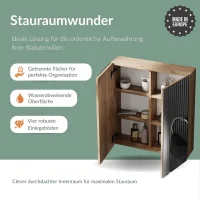 Armadietto a specchio Merkur senza luce - rovere dorato,...