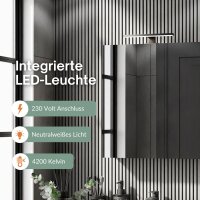 Spiegelschrank Merkur, gold eiche, 60 cm, mit LED-Leuchte...