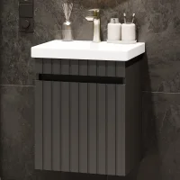 Lavabo COSMIA de 50 cm con cajón, color antracita...