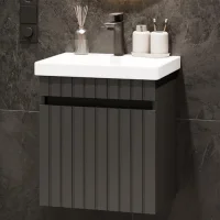 COSMIA 50 cm Vanity with Drawer in Matte Anthracite with...