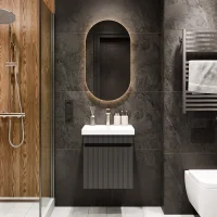 Lavabo COSMIA de 50 cm con cajón en antracita...