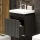 Meuble-lavabo COSMIA 50 cm avec tiroir, anthracite mat, avec miroir à LED + robinetterie dorée brossée