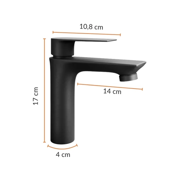 COSMIA 50 cm Vanity with Drawer in Matte Anthracite with LED Mirror + Faucet in Matte Black