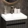 COSMIA 50 cm Vanity with Drawer in Matte Anthracite with LED Mirror + Faucet in Matte Black