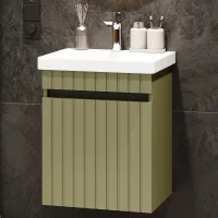 COSMIA 50 cm Vanity with Drawer in Matte Mint Green with...