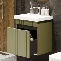 COSMIA 50 cm Vanity with Drawer in Matte Mint Green with...