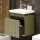 Lavabo COSMIA de 50 cm con cajón en verde menta mate y grifería cromada