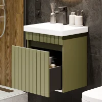COSMIA 50 cm Vanity with Drawer in Matte Mint Green with...