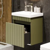 COSMIA 50 cm Vanity with Drawer in Matte Mint Green with...