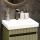 COSMIA 50 cm Vanity with Drawer in Matte Mint Green with LED Mirror + Matte Black Faucet