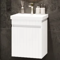 Lavabo COSMIA de 50 cm con cajón, blanco mate, con...
