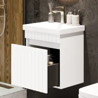Lavabo COSMIA de 50 cm con cajón, blanco mate, con...