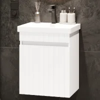 Lavabo COSMIA de 50 cm con cajón en blanco mate,...