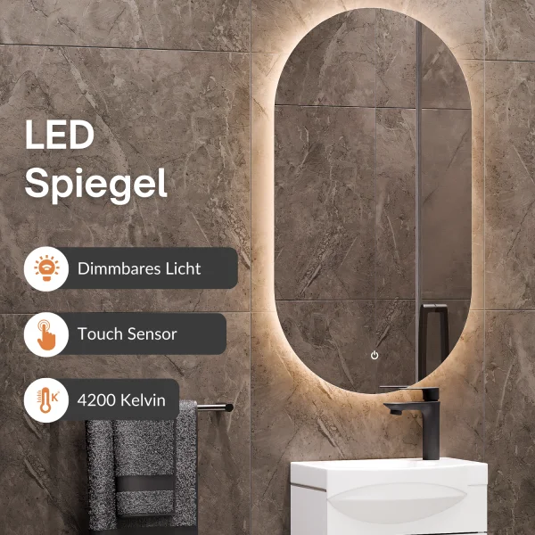 Badmöbel-Set mit Spiegel 40cm weiß