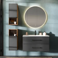 Mueble bajo lavabo LUX de 90 cm en roble dorado /...