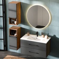 Waschbeckenunterschank LUX 90 cm gold eiche / anthrazit...