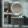 Meuble sous-lavabo LUX 90 cm, chêne doré / anthracite, avec lavabo encastré blanc et 2 meubles de rangement de taille moyenne, chêne doré / anthracite