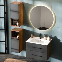 Badmöbel Set LUX 4-teilig 70 cm Gold eiche-anthrazit...