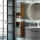 Bathroom furniture set LUX 4-piece 70 cm gold oak anthracite washbasin vanity unit with white inset washbasin and 2x midi cabinet