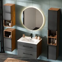 Meuble sous-lavabo LUX 70 cm, chêne doré /...