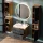 Vanity unit LUX 70 cm gold oak / anthracite with inset washbasin white, 2x midi cabinet and 1x tall cabinet gold oak / anthracite