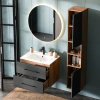Meuble sous-lavabo LUX 70 cm, chêne doré /...