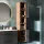 Mobile sottolavabo LUX 70 cm in rovere dorato / antracite con lavabo da incasso bianco, specchio (con LED) e mobile alto in rovere dorato / antracite