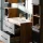 Mobile sottolavabo LUX 70 cm rovere dorato / antracite con lavabo da incasso bianco, specchio (con LED), 2 mobili medi e 1 mobile alto rovere dorato / antracite