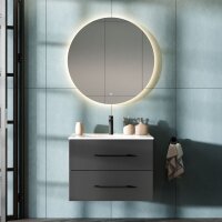 Waschbeckenunterschank LUX 70 cm gold eiche / anthrazit...