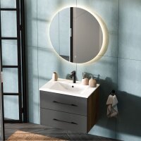 Waschbeckenunterschank LUX 70 cm gold eiche / anthrazit...