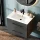 Mobile sottolavabo LUX 70 cm rovere dorato / antracite con lavabo da incasso bianco e specchio (con LED)