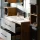Waschbeckenunterschank LUX 90 cm gold eiche / anthrazit mit Einsatzwaschbecken weiß, 2x Midischrank und 1x Hochschrank gold eiche / anthrazit