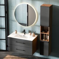 Waschbeckenunterschank LUX 90 cm gold eiche / anthrazit...