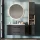 Vanity unit LUX 90 cm gold oak / anthracite with inset washbasin white, mirror (with LED) and tall unit gold oak / anthracite