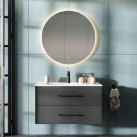 Waschbeckenunterschank LUX 90 cm gold eiche / anthrazit...